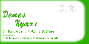 denes nyari business card